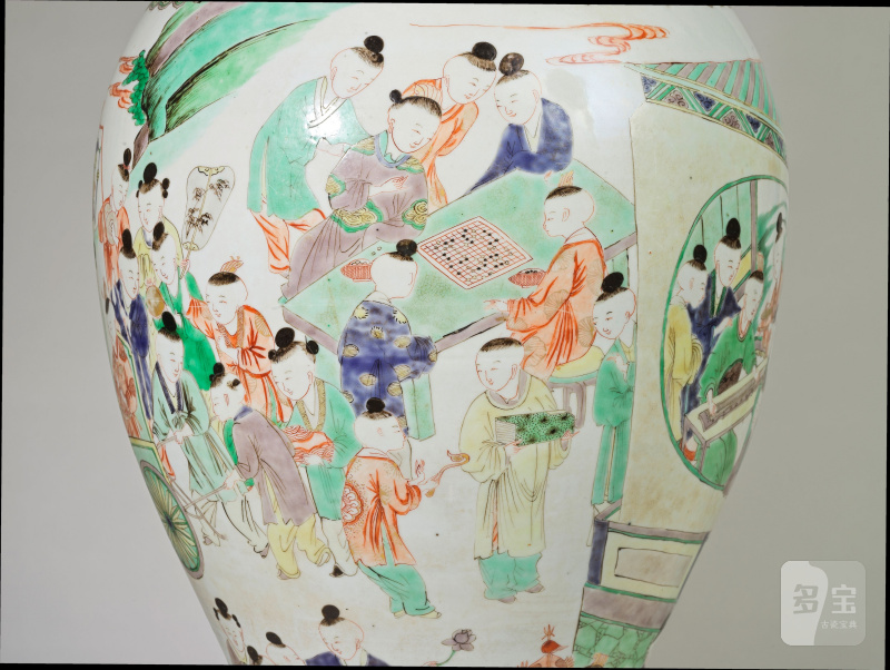 清康熙 五彩百子圖鳳尾尊 | IMPORTANT ET RARE GRAND VASE YENYEN EN PORCELAINE DE LA FAMILLE VERTE - 图26